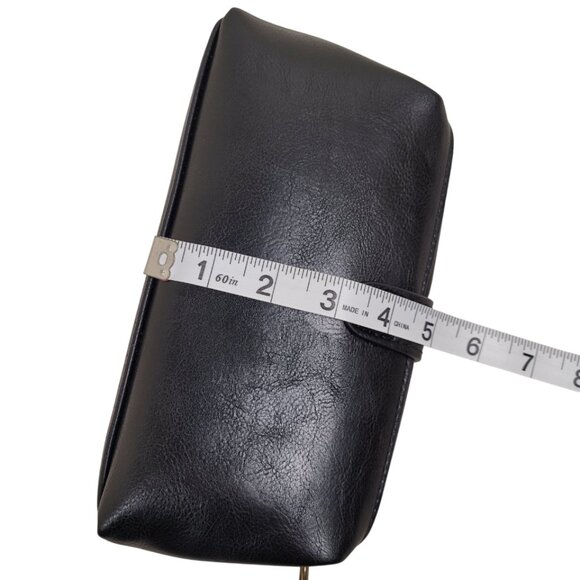 Retro Crossbody Bag Women Vintage Style Black Leather Adjustable Shoulder Bag - Picture 7 of 9